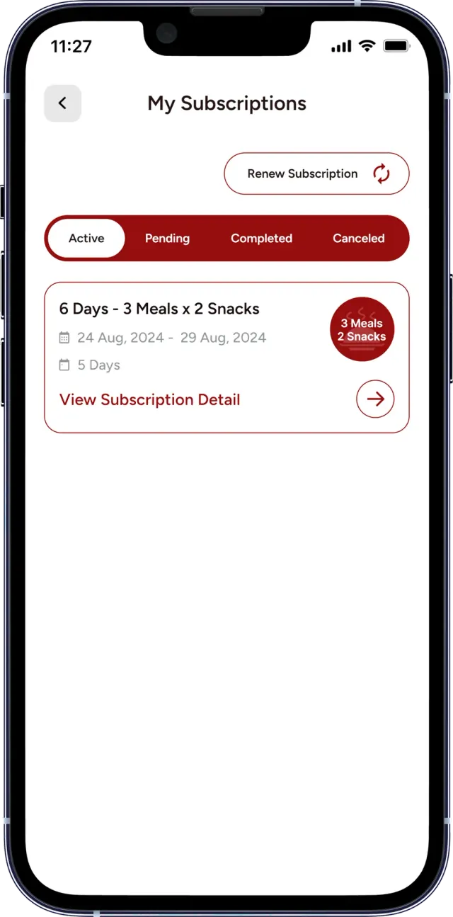 Aim Diet customer app — My Subscriptions